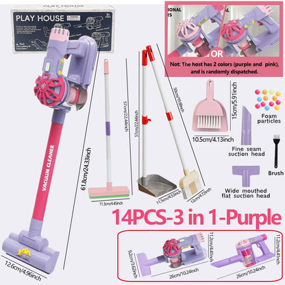 Kids Simulation Electric Vacuum Cleaner Cleaning Set for Toddlers Role Play Housekeeping Educational Toys Girl Boy Gifts