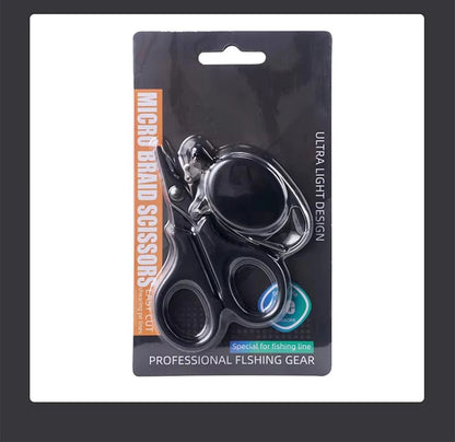 WEIHE Steel Fishing Scissors Set pesca Scissors With Badge Reel Cutting Line Tool Fishing Tools