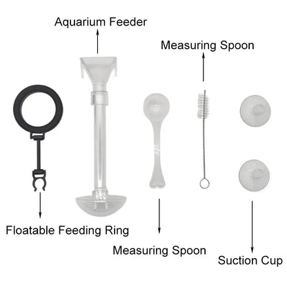 Acrylic Aquarium Fish Feeder Transparent Tube Telescopic Multifunctional  Fish Tank Food Dispenser with Feeding Ring