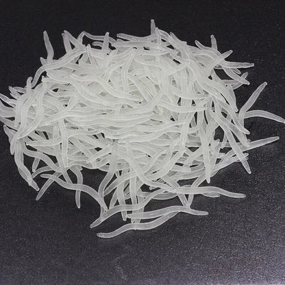 Bionic Red Worm Lure 100pcs 3.5cm Lifelike Silica Gel Fishy Artificial Red Worm Earthworm Bait Submerge Simulation Lure Pesca
