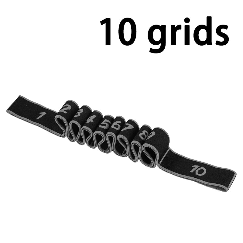8/10 Sections Dance Resistance Band Yoga Stretching Pilates Fitness Digital Elasticity Elastic Stretch Training Tension Belt