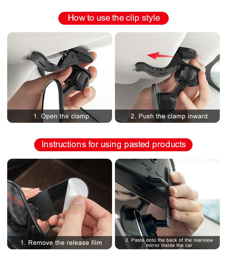 New Car Rearview Mirror Wide View Safety Mirror For Windshield Infant Car Seats Clear Reflection 360-Degree Rotatable Adjustable