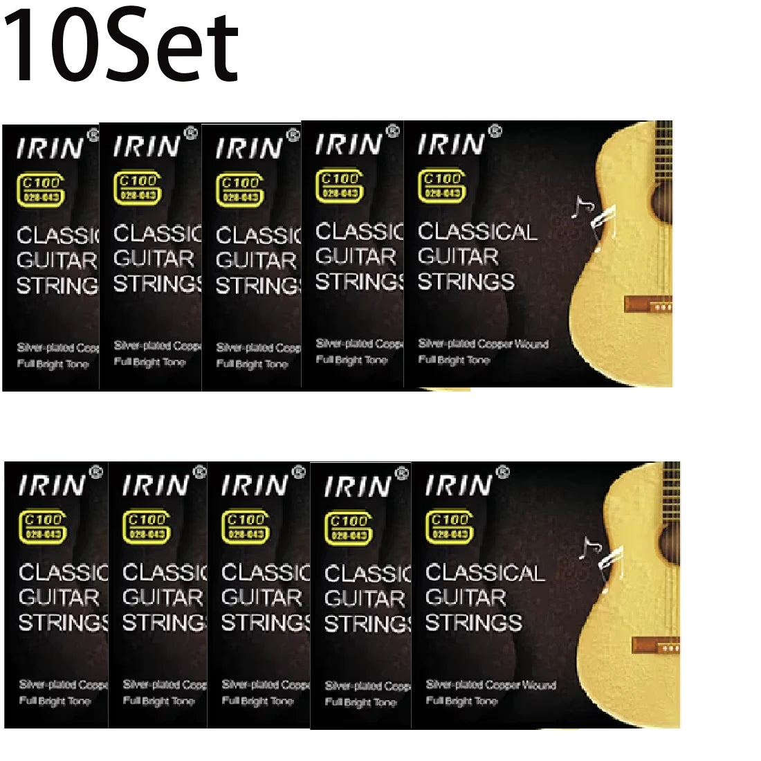 6 Pcs Strings Classical Guitar Strings Black Clear Nylon Guitarra Strings Sliver Plated Copper Wound String Guitar Accessories