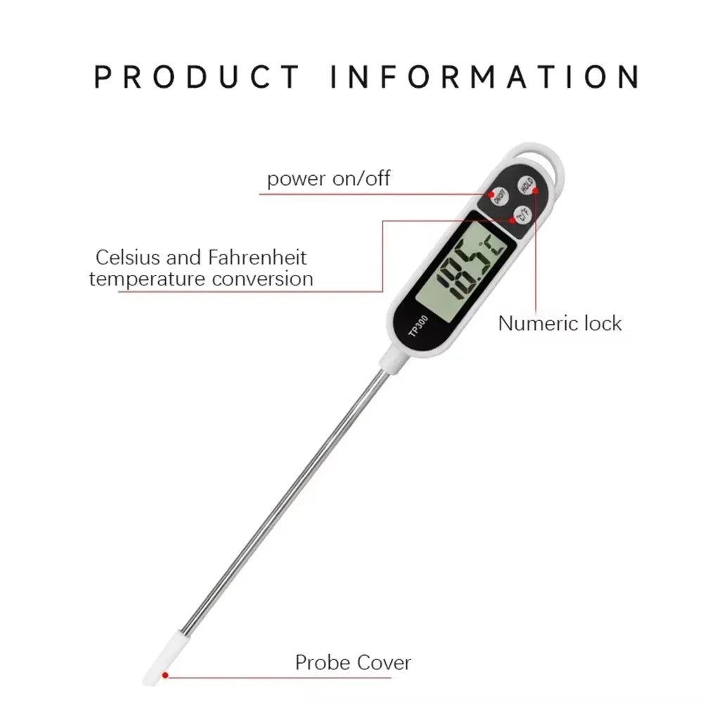 1-10P Digital Kitchen Food Thermometer TP300 Water Oil Thermometer for Meat Cooking Food Probe BBQ Electronic Oven Kitchen Tools