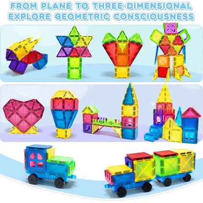 40/64/100PCS Magnetic Building Blocks Montessori  Educational Constructor Toys Set For Kids Game For Boys Girl Gifts