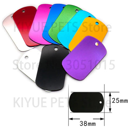 Personalized Random Mix 20pcs Aluminum Pet Dog Tag Nameplate Pedant For Cat Collar Ring Anti-Lost Accessories