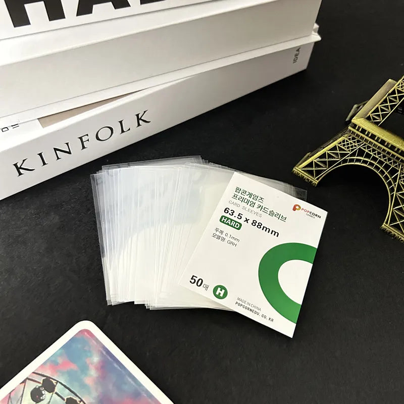 50pcs Korea Card Sleeves Clear Acid Free CPP HARD Photocard Holographic Protector Film Album Binder Photo Popcorn Card