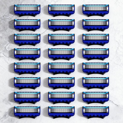 Manual Shaving For Men Replace Head Five Layer Blade Eight Comfortable Shaving Blades The Latest Blue No Skin Damage Uncharged