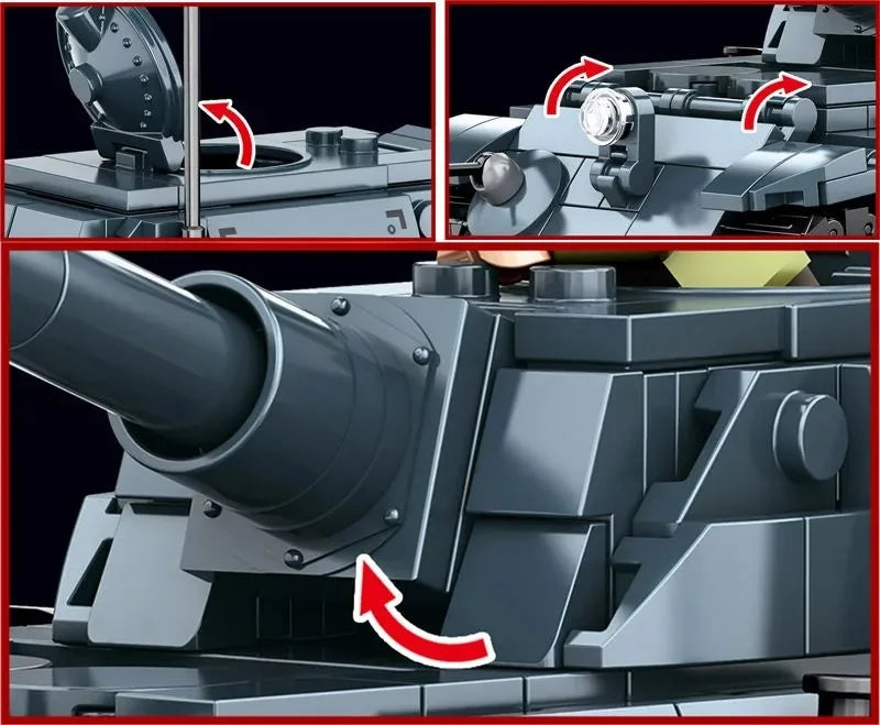 Military Army Soldiers World War Tank Armored Vehicle Model Assemble Building Blocks Bricks DIY Toys Gift