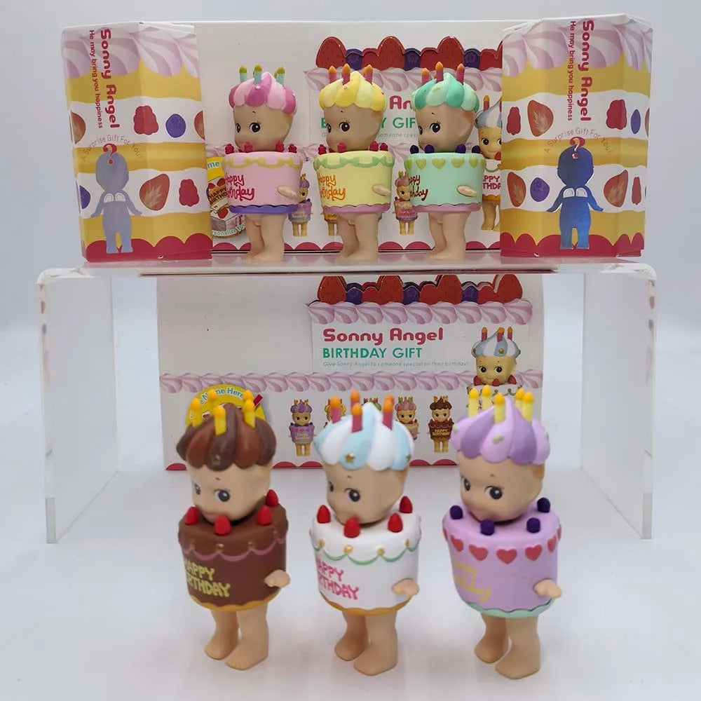 Sonny Angel Birthday Cake Series Mysterious Box Kawaii Surprise Box Anime Figures Ornaments Cartoon Model Doll Toy Gifts