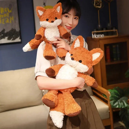 Cute Fluffy Fox Plush Toy Soft Cartoon Orange Foxes Stuffed Doll Baby Appease Children toys
