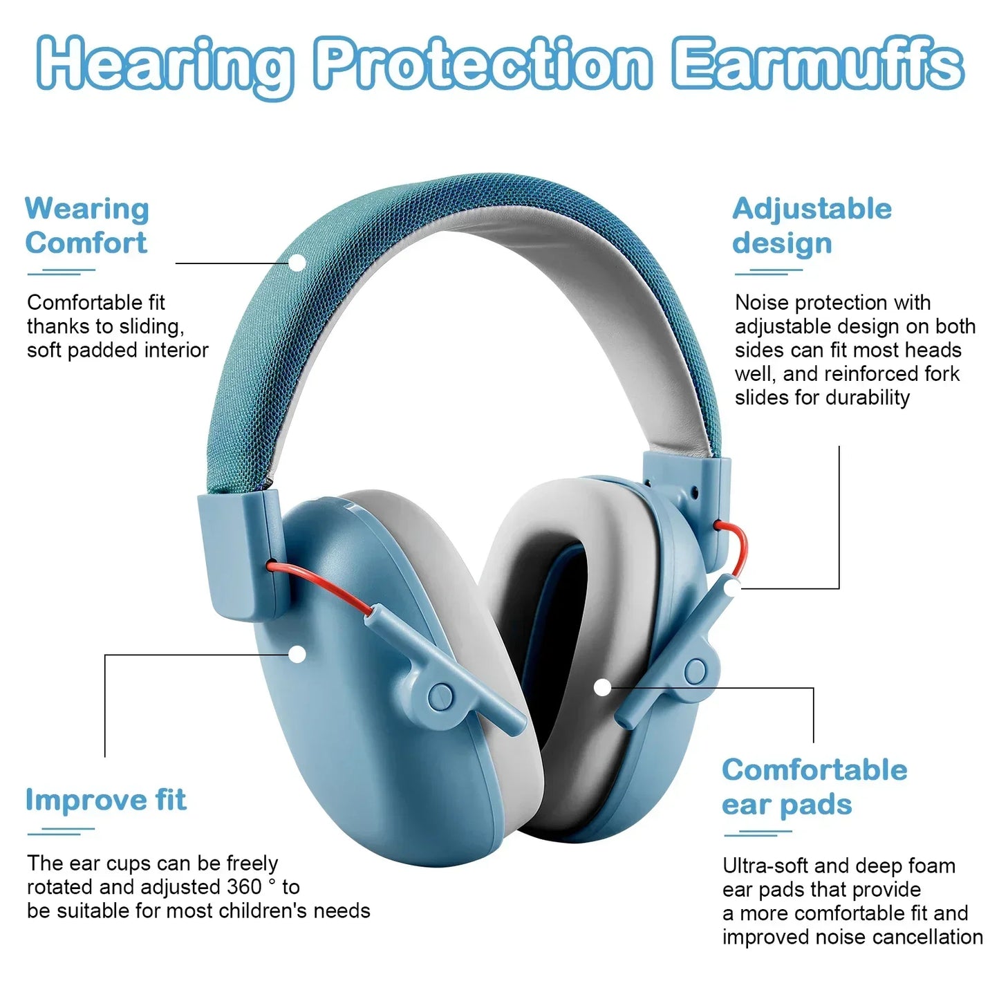 YHKEMA Kids Ear Protection Noise Cancelling Earmuff, SNR 27dB Hearing Protection with Portable Case for Autism,Children,Toddler