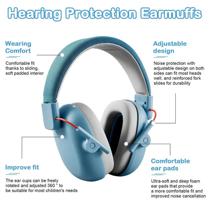 YHKEMA Kids Ear Protection Noise Cancelling Earmuff, SNR 27dB Hearing Protection with Portable Case for Autism,Children,Toddler