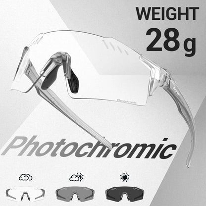 SCVCN Red Photochromic UV400 Sunglasses Cycling Glasses Sports for Men Mountain Bike Road Bicycle Eyewear Fashion Goggles MTB