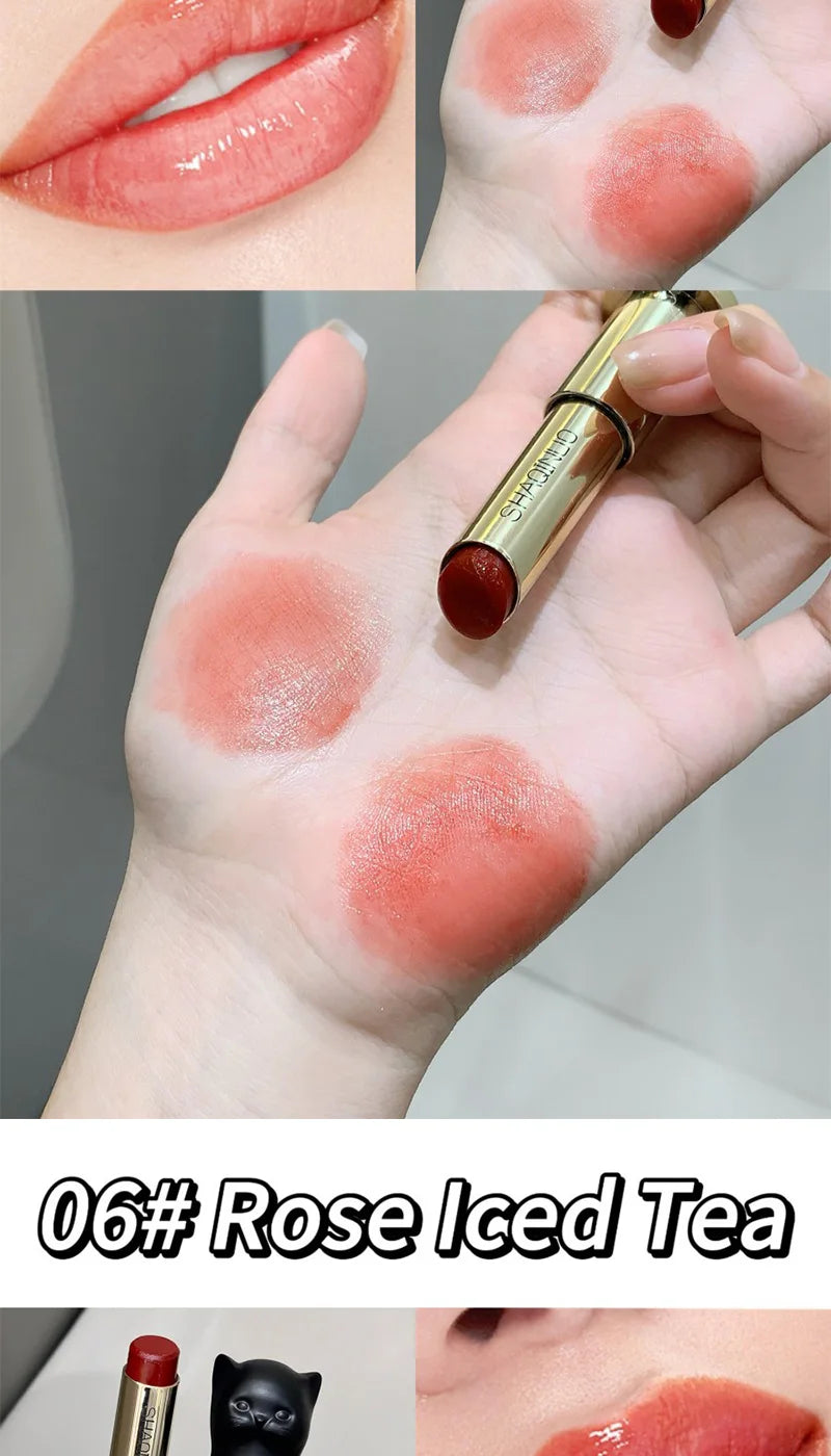 SHAQINUO Meowoqinqin Moisturizing Color Lip Balm, anti-dryness and crack fade lip lines Student Moisturizing lipstick