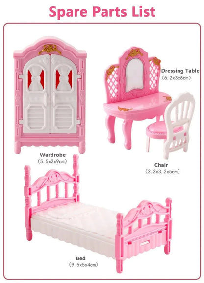 Hot Sale Cute Kawaii Pink 10 Items/Lot Miniature Dollhouse Furniture Accessory Kids Toys Kitchen Cooking Things For Girl Gifts
