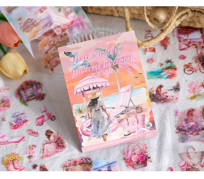 20Sheets PET Stickers Season Series PET Decorative Stickers Diary Scrapbooking Material Decor Album Stationery Stickers