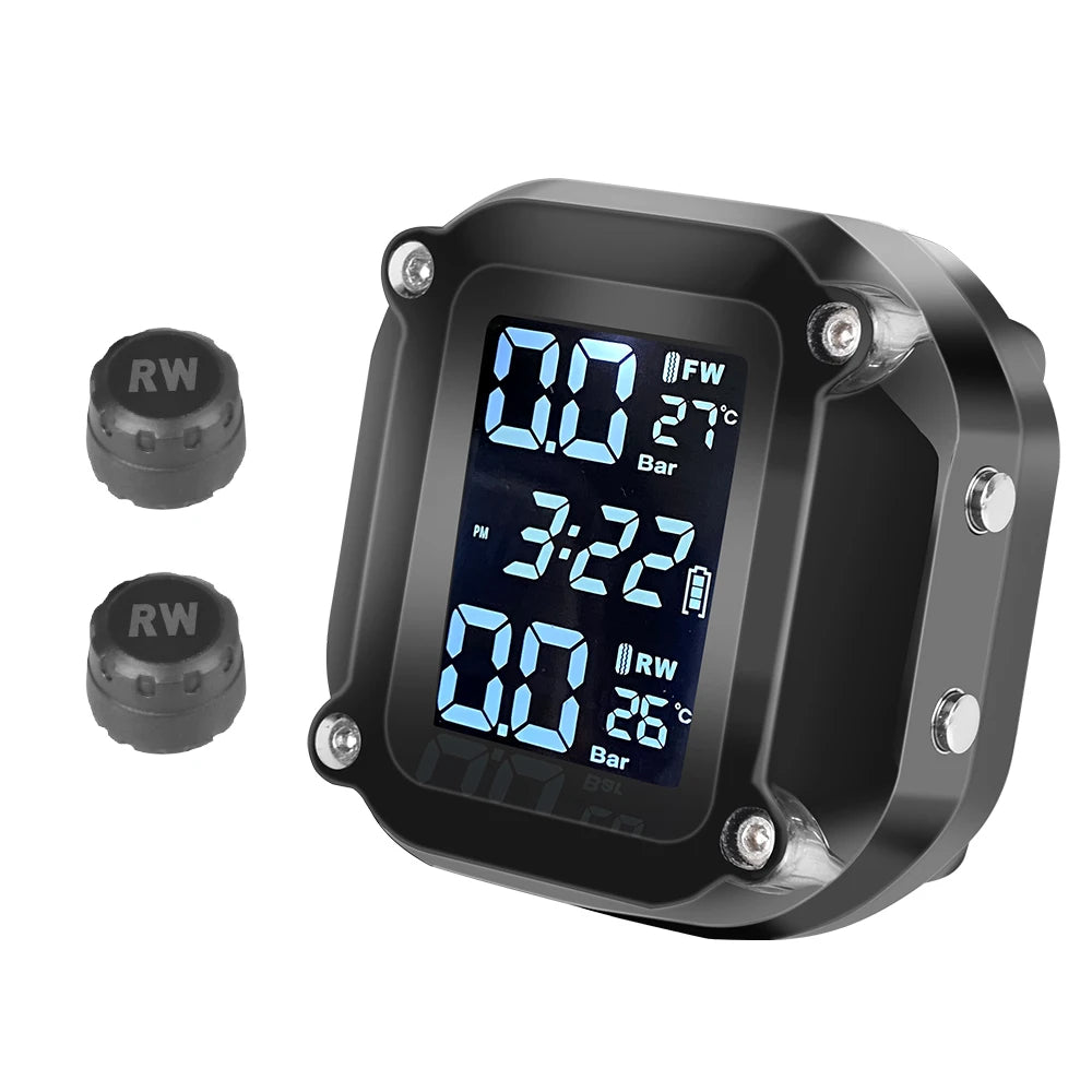 Motorcycle Tire Pressure Sensors Moto TMPS Tire Pressure Monitoring System 2 Wheel Tyre External Sensor for Motorbike Bicycle