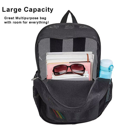 Women'S Mesh Breathable Backpack Portable Hollow Casual Outdoor Travel Storage Bag