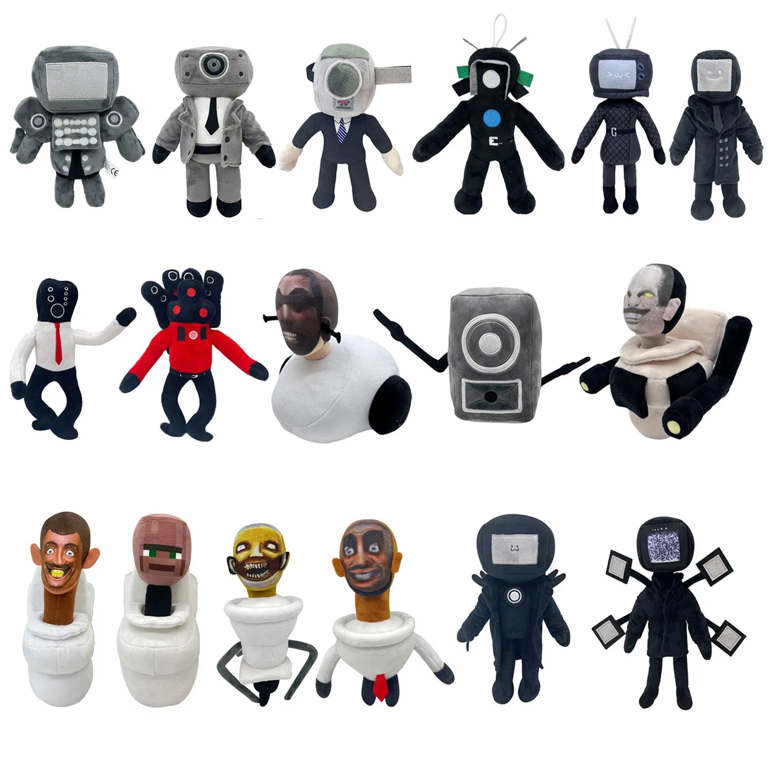 Skibidi Toilet Stuffed Plush Doll Toys Collectible Gifts for Kids Fans Adults Birthday Anime Game Figure Titan TV Man Cameraman