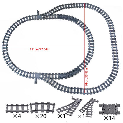 MOC Compatible with LEGO Train Track Combination Scene Building Blocks DIY Cross Track Railroad Flexible Bricks Toys Rail Car