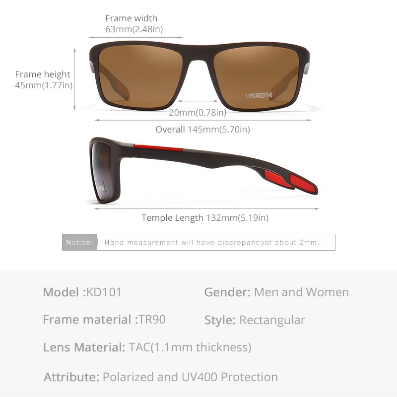 Rectangular Ultra Light Sports Sunglasses Men Polarized TAC 1.1Mm Thickness Lens Driving Sun Glasses Women Cat.3