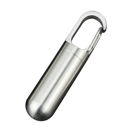 Stainless Steel Medicine Container Waterproof Portable Capsule Bottle Mini Keychain Medicine Bottle for Outdoor Travel