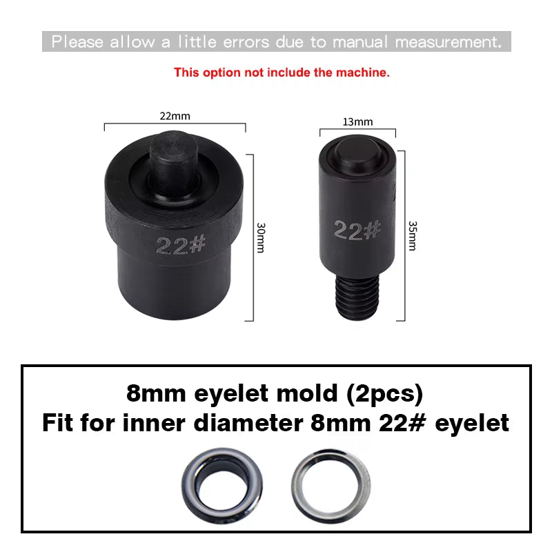 WUTA Manual Button Installation Tool Mute Punching Mushroom Rivets, Eyelet Hand Pressing (Without /With Machine) DIY Craft Tools