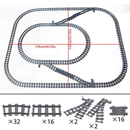 MOC Compatible with LEGO Train Track Combination Scene Building Blocks DIY Cross Track Railroad Flexible Bricks Toys Rail Car