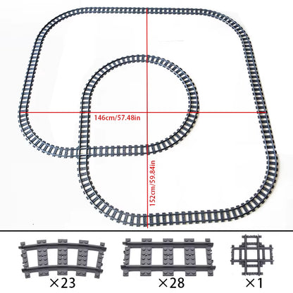 MOC Compatible with LEGO Train Track Combination Scene Building Blocks DIY Cross Track Railroad Flexible Bricks Toys Rail Car