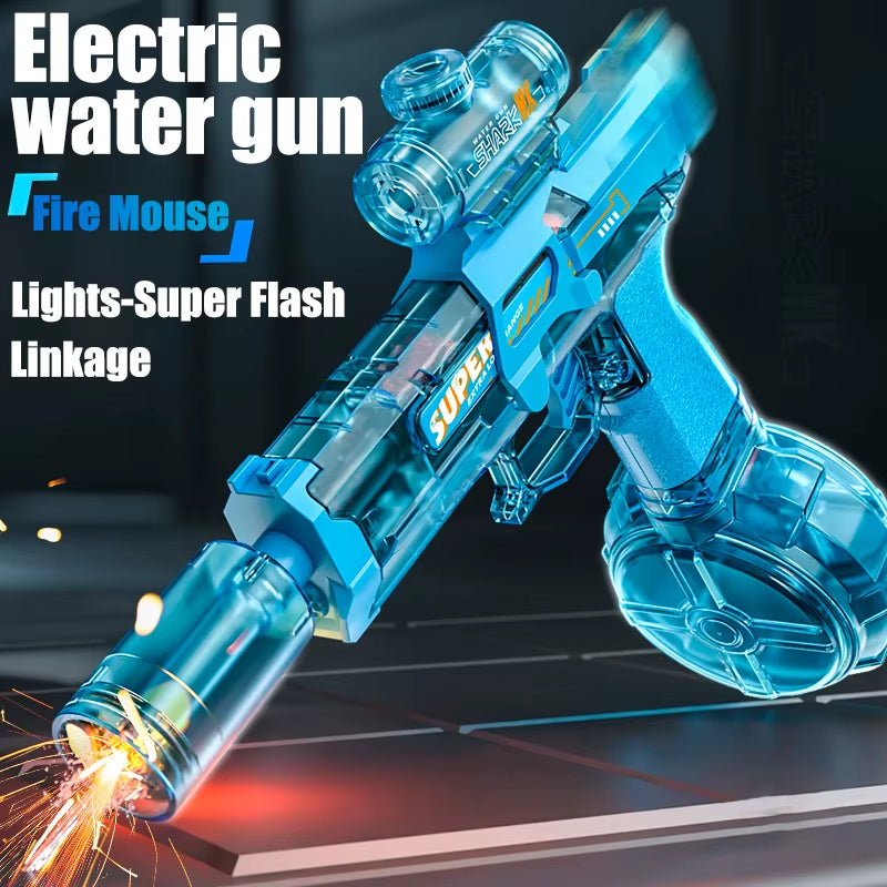 Electric Water Guns ,High Capacity Squirt Guns 26 FT Range with Light up for Summer Outdoor Beach Swimming Pool Party Toy