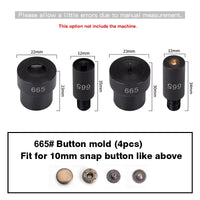 665 Button Mold-4Pcs