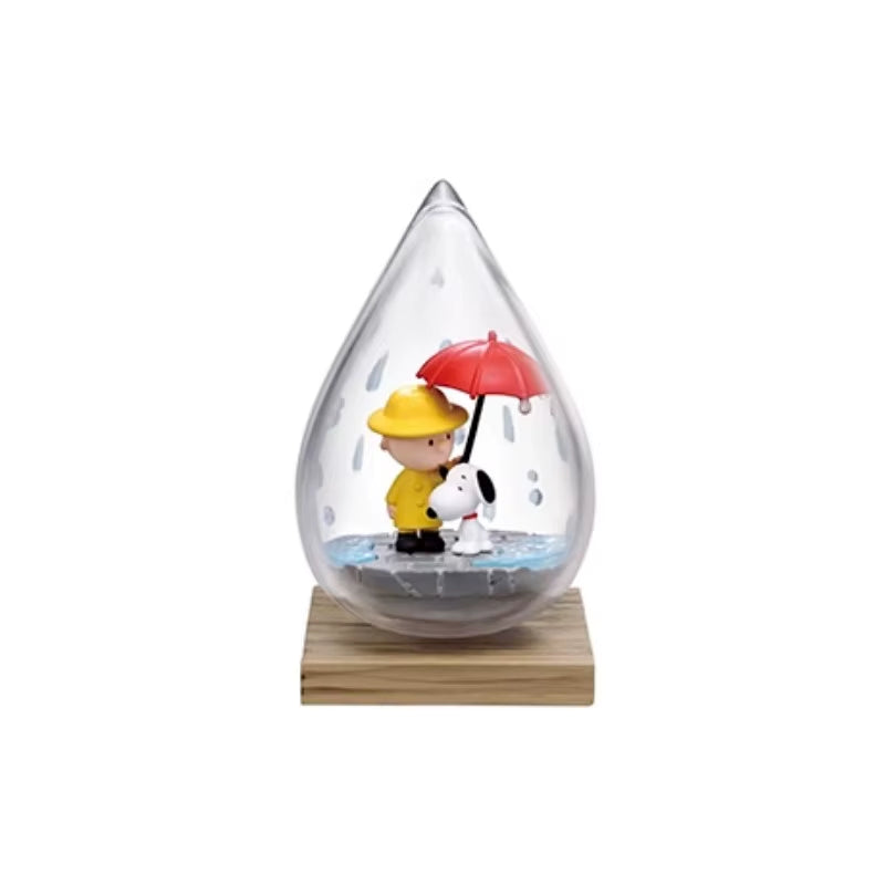 Snoopy Scene Bottle Weather Bottle Miniature Spike Andy Blind Box Toys Anime Figures Collect Ornaments