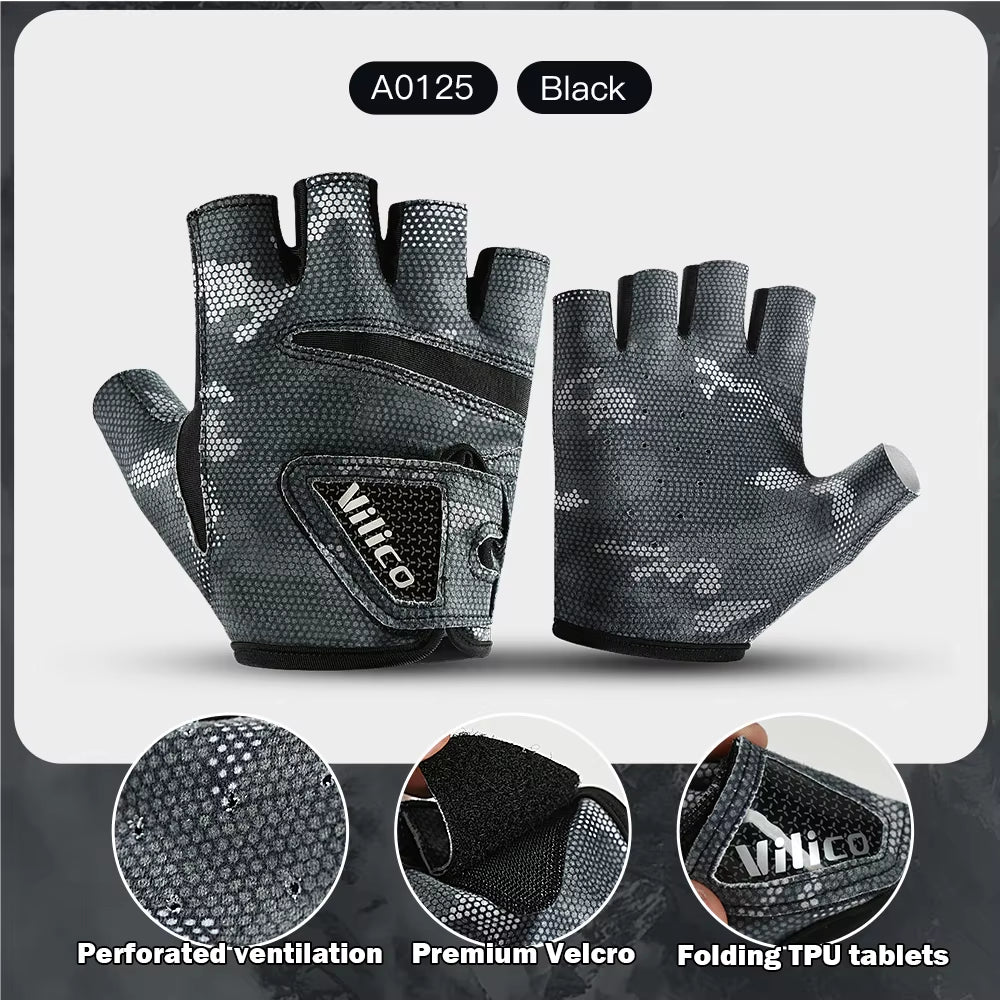1 Pair Fishing Gloves for Men Summer Fishing Road Sub Sunscreen and anti Slip Ice Silk Breathable Thin Three Finger Cut Gloves