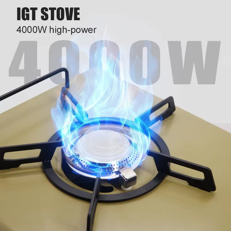WESTTUNE IGT Gas Stove Burner Strong Fire Heater Furnace Portable Outdoor 4000W High Power Stainless Steel Camping Table Stove