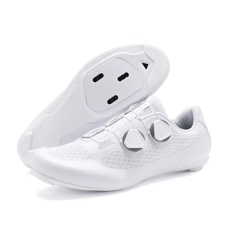 Speed Cycling Sneaker Men'S Road Cycling Shoes Cleat Shoes Spd Shoes Cycling Flat Pedal Shoes Man Bike Outdoor Footwear White