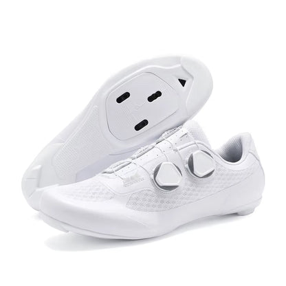 Speed Cycling Sneaker Men'S Road Cycling Shoes Cleat Shoes Spd Shoes Cycling Flat Pedal Shoes Man Bike Outdoor Footwear White