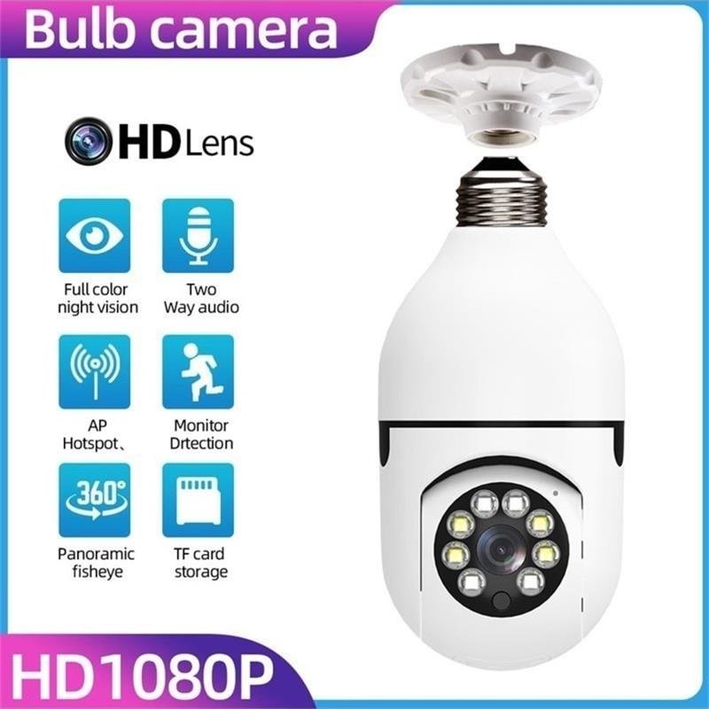 1080P Smart WIFI Wireless Full-color Light Bulb Camera 360° Panoramic E27 110-240V Home High-definition Night View Security Network Monitoring