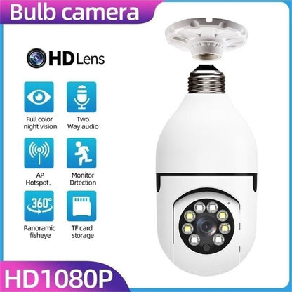1080P Smart WIFI Wireless Full-color Light Bulb Camera 360° Panoramic E27 110-240V Home High-definition Night View Security Network Monitoring