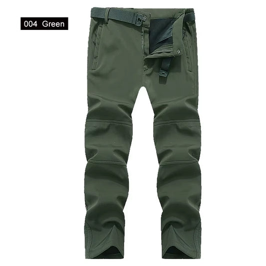 Winter Men Camping Hiking Pants Travel Slim Soft Shell Warm Waterproof Fleece Windproof Outdoor Ski Trekking Trousers