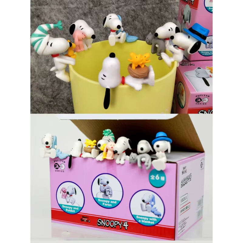 Snoppy Woodstock Figure Charlie Brown Spike Dog Model Blind Box Children Cup Rim Toy