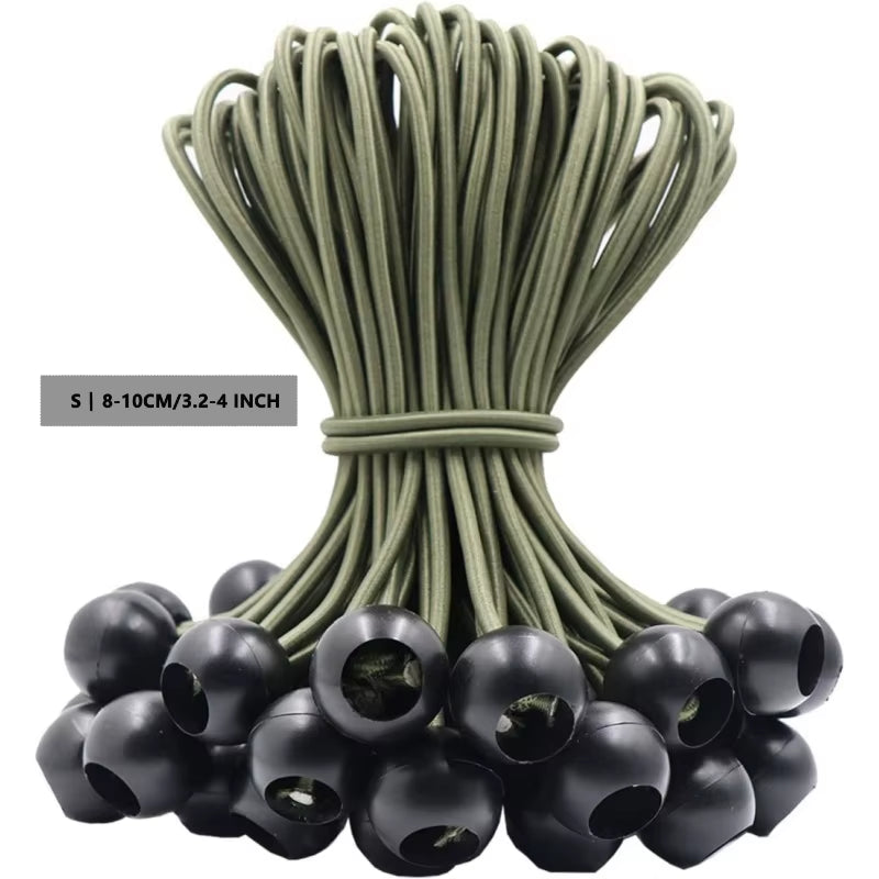 YANBIGUO 50-Pcs Bungee Balls,Black Cord for Canopy Tarp, UV Resistant,With Elastic String Canopy, Straps, Tent, Poles & Wires