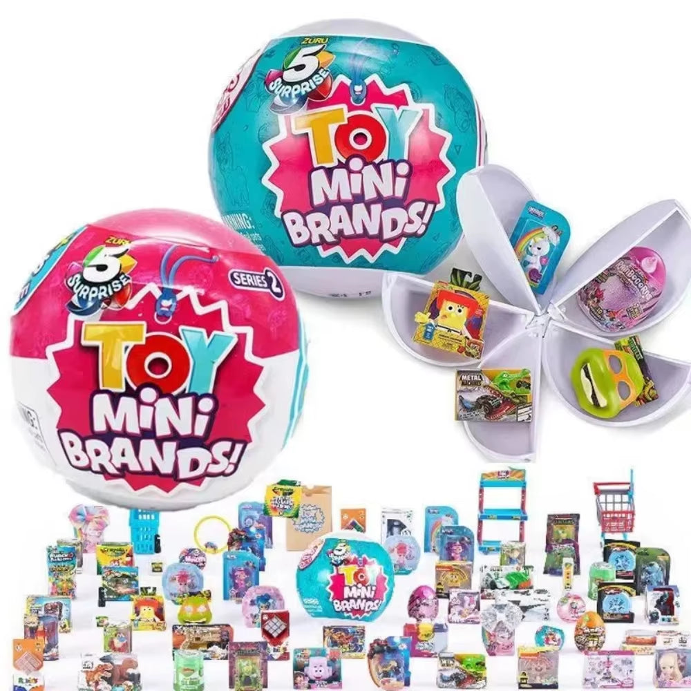Zuru 5 Surprise Mini Brands Capsule Toys Mystery Blind Box Fashion Surprise Ball Real Miniature Doll Collectible Toys Gifts