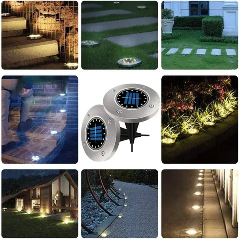 Solar Lights Outdoor Disk Underground Lamp Spotlight Buried Solar Light for Home Garden Lawn Yard Decoration