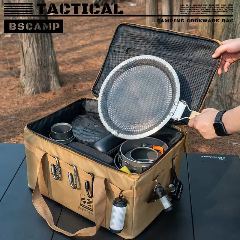 30-42L Tactical Camping Storage Bag - Insulated Folding Box for Picnic, Tableware & Field Equipment Waterproof