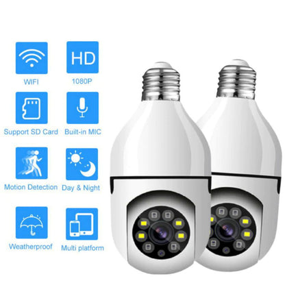 1080P Smart WIFI Wireless Full-color Light Bulb Camera 360° Panoramic E27 110-240V Home High-definition Night View Security Network Monitoring