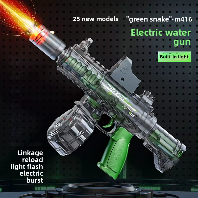 Simulated Firing and Recoil Electric Water Gun Toys Children Automatic Sensor Lights Water Pistol Outdoor Beach Kids Toy Gift