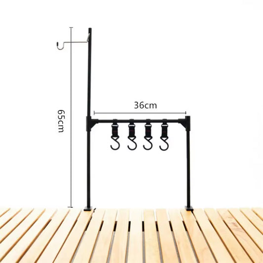 WESTTUNE Outdoor Desktop Storage Rack Camping Tableware Hanging Rack Ultralight Aluminum Alloy Shelves Stand Rack with Hooks