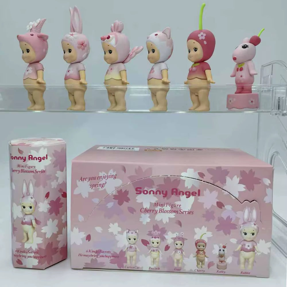 Sonny Angel Pink Cherry Blossom Series Blind Box Toys Mystery Box Kawaii Lucky Cute Doll Decoration Collect Model Couple Gifts