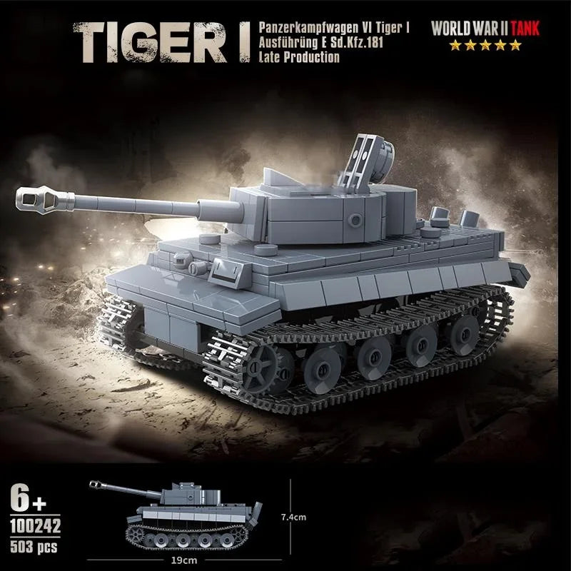 Ww2 Military World War German Tiger I Heavy Tank Building Blocks Bricks Kid Educational Toys for Children Boy Christmas Gifts